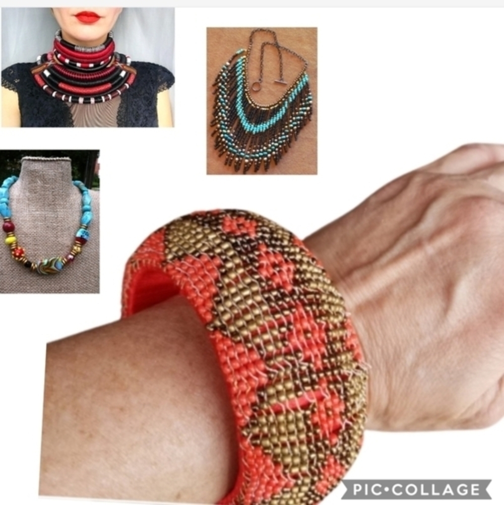 Tribal beaded‎big Banhke bracelet New